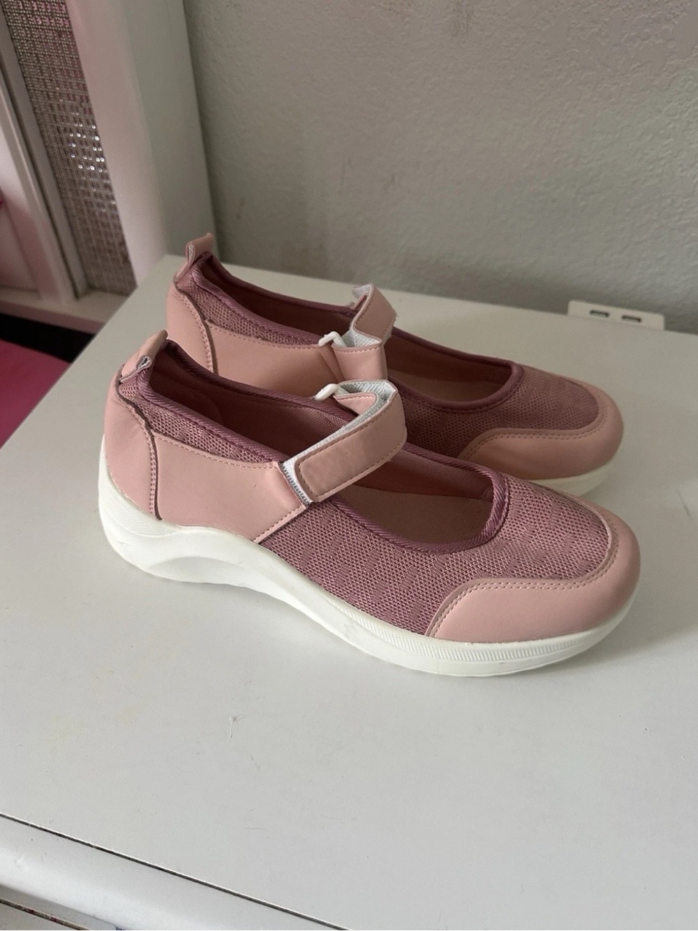 Women's Pink Mary Jane Sport Sneakers
